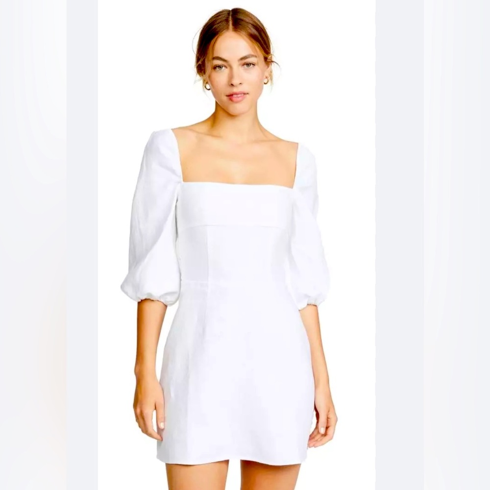 COPY - Reformation short white linen Hampstead dress, size 2, worn once
